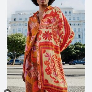 FARM Rio Forest Mixed Scarves Chemise Cover Up